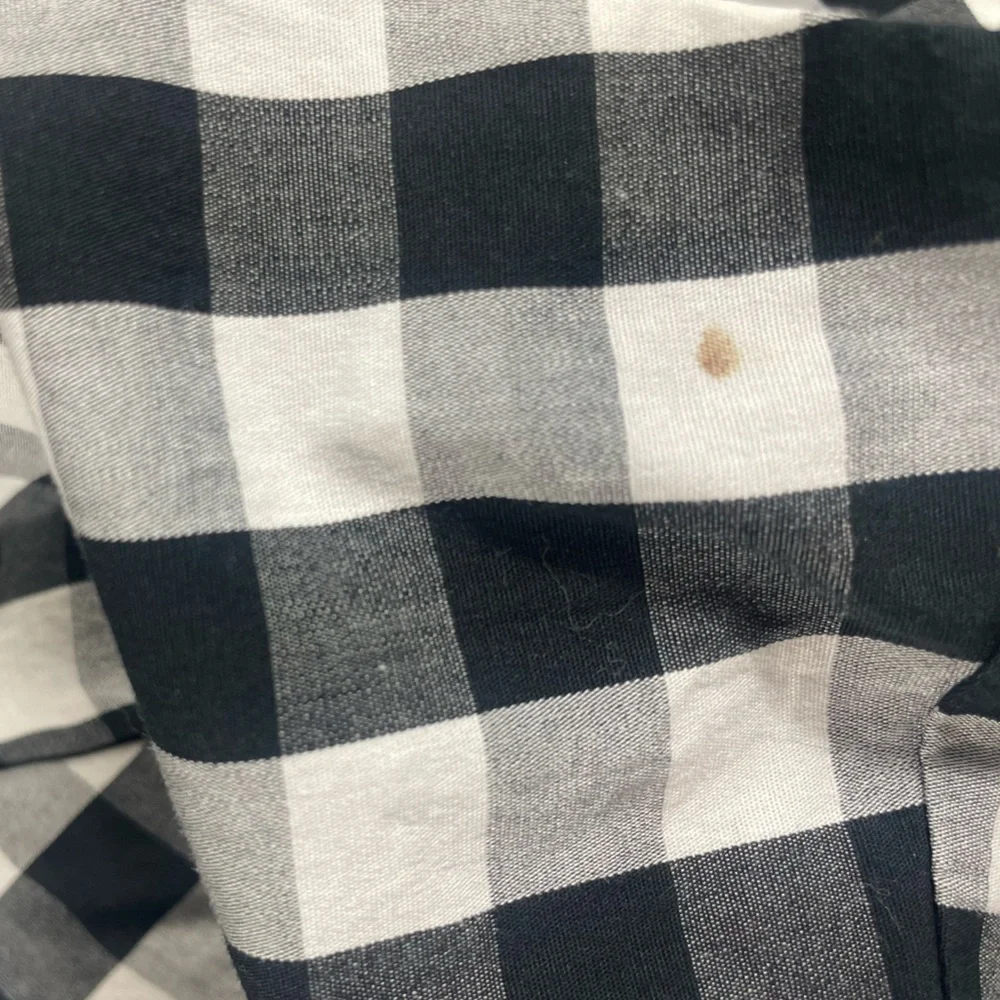 J. Crew Black and White Gingham Tie-Sleeve Mini Dress